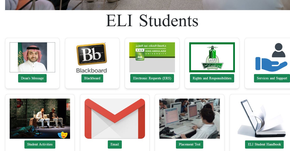 A screenshot of the ELI website.